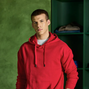 Red Plain Regular Fit Hoodie